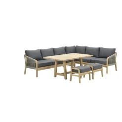 Santos lounge-diningset-5-dlg-links-acacia white wash-dgrijs-mgrey