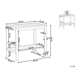 SASSARI II - Trolley - Lichte houtkleur - Acaciahout