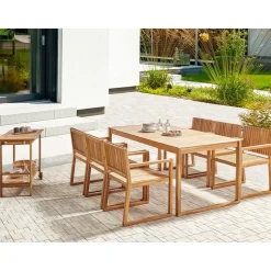SASSARI II - Tuinset voor 6 - Lichthout - Gecertificeerd acaciahout
