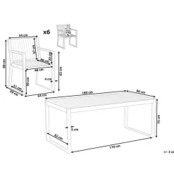 SASSARI II - Tuinset voor 6 - Lichthout - Gecertificeerd acaciahout