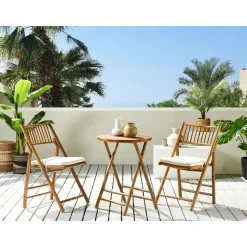 SAVELLETRI - Bistroset voor 2 - Lichte houtkleur - Bamboehout