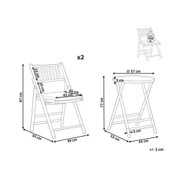 SAVELLETRI - Bistroset voor 2 - Lichte houtkleur - Bamboehout