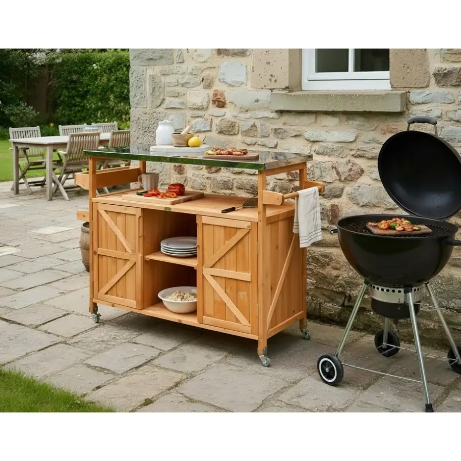 SCANNO - Buitenkeuken eiland - Lichtbruin - Dennenhout