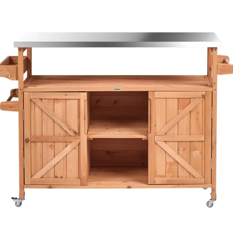 SCANNO - Buitenkeuken eiland - Lichtbruin - Dennenhout