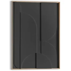 Schilderij 3D Art Puzzeled - charcoal - 70 x 50cm - Zwart