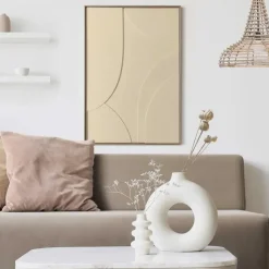 Schilderij 3D Art Terrace - sand - 70 x 50cm - Beige