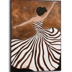 Schilderij Dansende dame - 70 x 50cm - Bruin