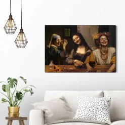 Schilderij Girls Night Out - 60 x 90cm - Bruin
