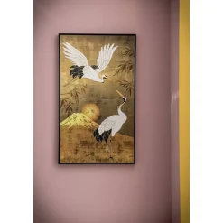 Schilderij Kraanvogel - multikleur - 118x70 cm