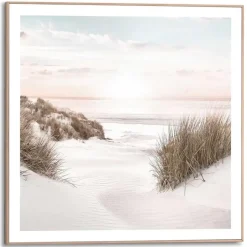 Schilderij Strand Horizon - 50 x 50cm - Beige
