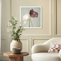 Schilderij Tulips - 50 x 50cm - Groen