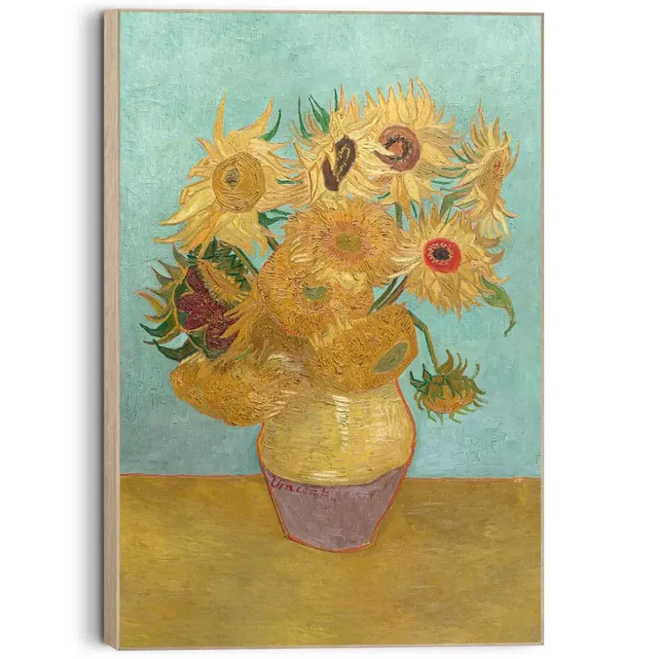 Schilderij Van Gogh - Zonnebloemen - 60 x 90cm - Geel