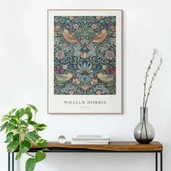 Schilderij William Morris - strawberry thief - 70 x 50cm - Bont