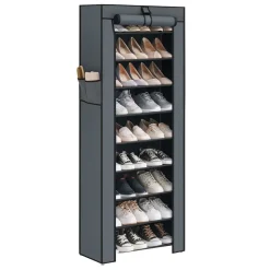 Schoenenkast - 10 Niveaus - tot 27 Paar Schoenen - 58x160cm - Grijs
