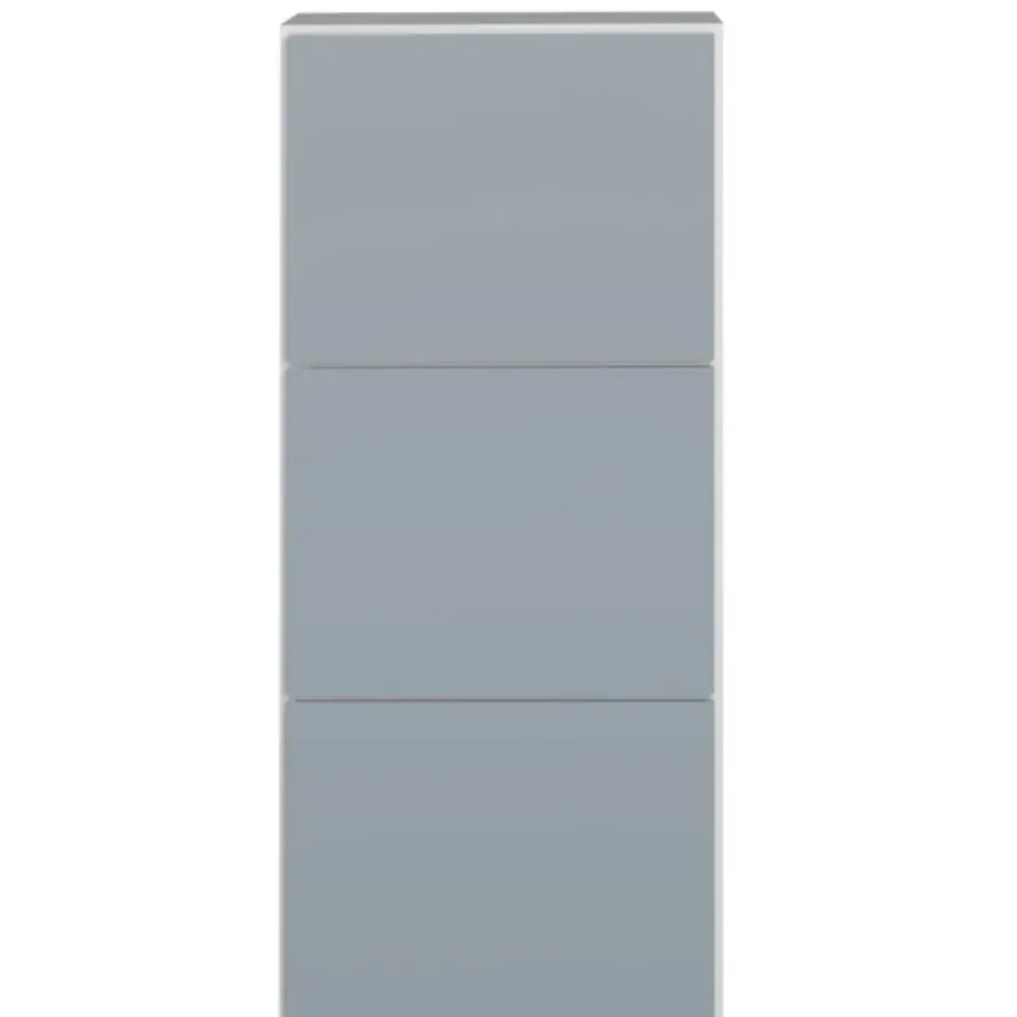 Schoenenkast Baylinn 3 draaideuren en 5 legplanken-celadon grijs/wit