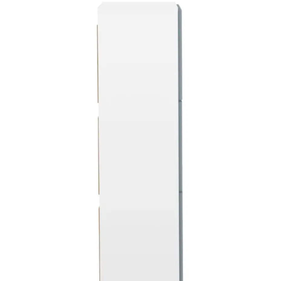 Schoenenkast Baylinn 3 draaideuren en 5 legplanken-celadon grijs/wit