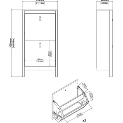 Schoenenkast Madeira - wit - 102,9x53,8x24,6 cm
