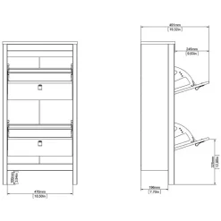 Schoenenkast Madeira - wit - 102,9x53,8x24,6 cm