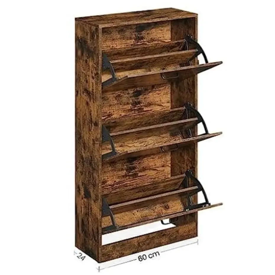 Schoenenkast: Opbergkast van 3 niveaus, 18 paar