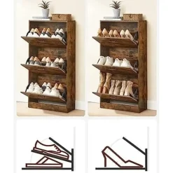 Schoenenkast: Opbergkast van 3 niveaus, 18 paar