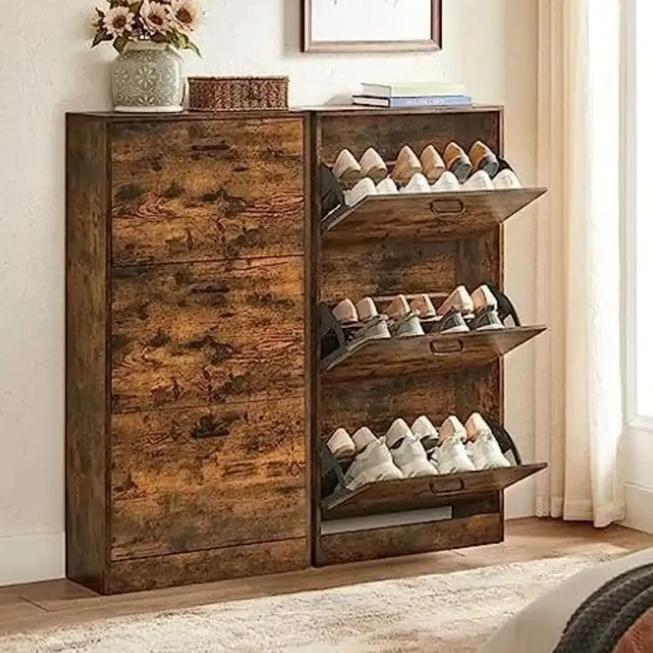 Schoenenkast: Opbergkast van 3 niveaus, 18 paar