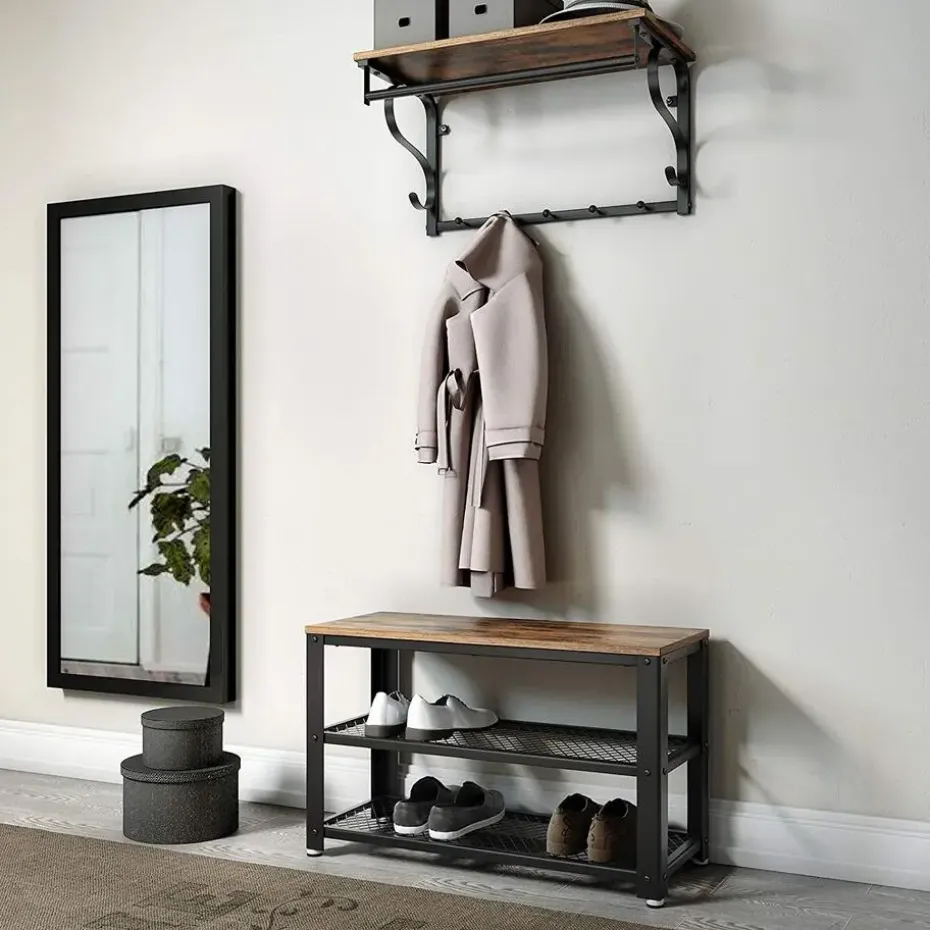 Schoenenrek - vintage - 73x45x30 cm - vintage bruin