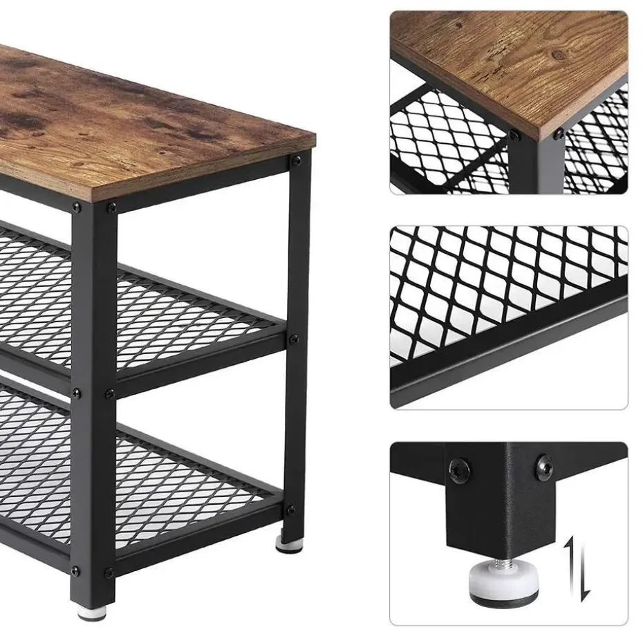 Schoenenrek - vintage - 73x45x30 cm - vintage bruin