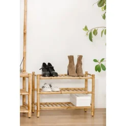 Schoenenrek met 3 planken van massief bamboe