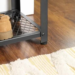 Schoenenrek met Industriële Look - Zwart Frame - 73x30x45cm