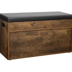 Schoenenrek met zitbank - schoenenkast - schoenenbank met kussen - bruin