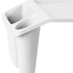 Schoottafel/dienblad - wit - kunststof - 60 x 31 x 20 cm