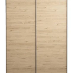 Schuifdeurkast Bergamo - eikenkleur - 221x178,5x66,6 cm