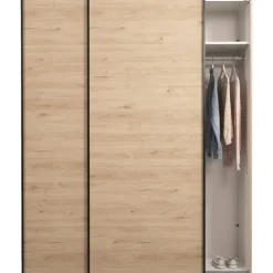 Schuifdeurkast Bergamo - eikenkleur - 221x178,5x66,6 cm