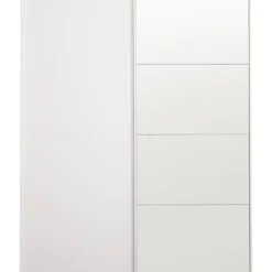Schuifdeurkast Bergamo - wit/spiegel - 221x178,5x66,6 cm