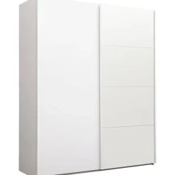 Schuifdeurkast Bergamo - wit/spiegel - 221x178,5x66,6 cm