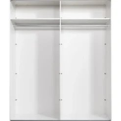 Schuifdeurkast Bergamo - wit - 221x178,5x66,6 cm