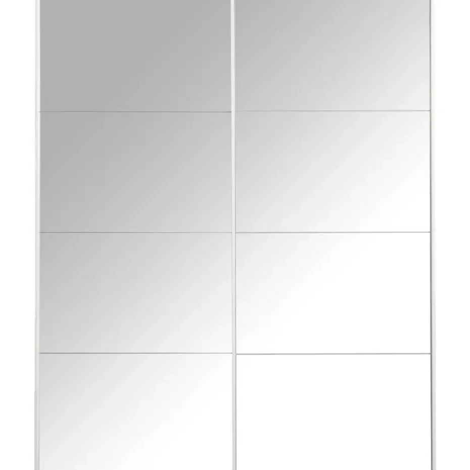 Schuifdeurkast Bergamo met spiegeldeuren - wit - 221x178,5x66,6 cm