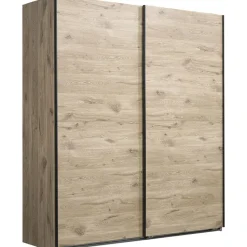 Schuifdeurkast Dex - eikenkleur - 198x180x64 cm