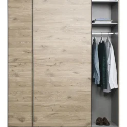 Schuifdeurkast Dex - eikenkleur - 198x180x64 cm