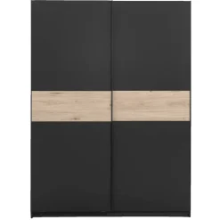 Schuifdeurkast Genua - antraciet/eikenkleur - 204x150x60 cm