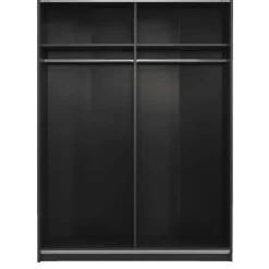 Schuifdeurkast Genua - antraciet/eikenkleur - 204x150x60 cm