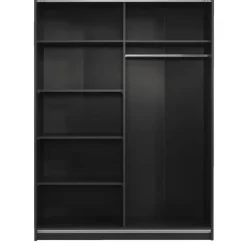 Schuifdeurkast Genua - antraciet/eikenkleur - 204x150x60 cm