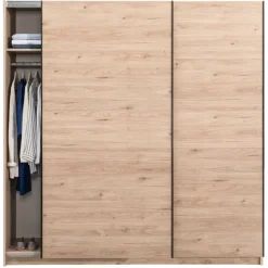 Schuifdeurkast Genua - eikenkleur - 204x200x60 cm