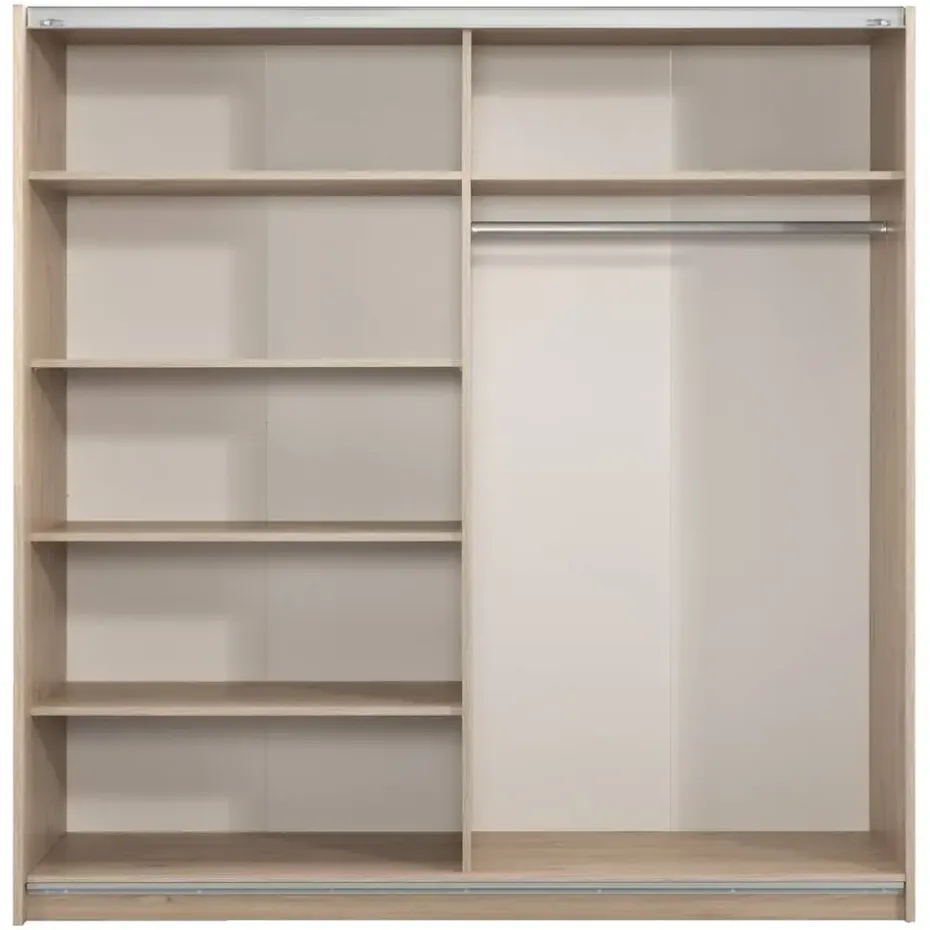 Schuifdeurkast Genua - eikenkleur - 204x200x60 cm