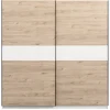 Schuifdeurkast Genua - eikenkleur/wit - 204x200x60 cm