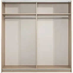 Schuifdeurkast Genua - eikenkleur/wit - 204x200x60 cm