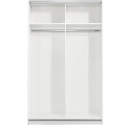 Schuifdeurkast Genua - wit/eikenkleur - 204x122x60 cm