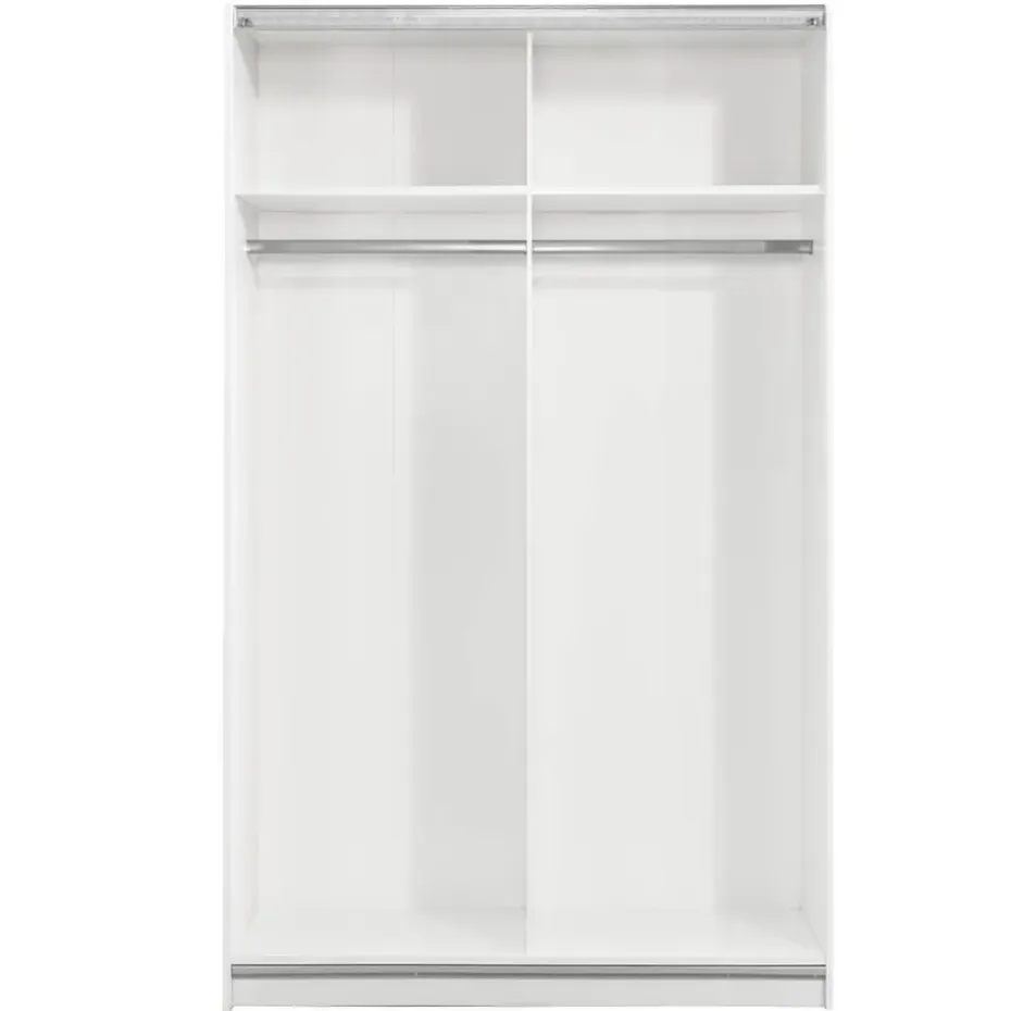 Schuifdeurkast Genua - wit/eikenkleur - 204x122x60 cm