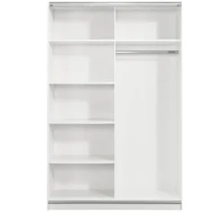 Schuifdeurkast Genua - wit/eikenkleur - 204x122x60 cm