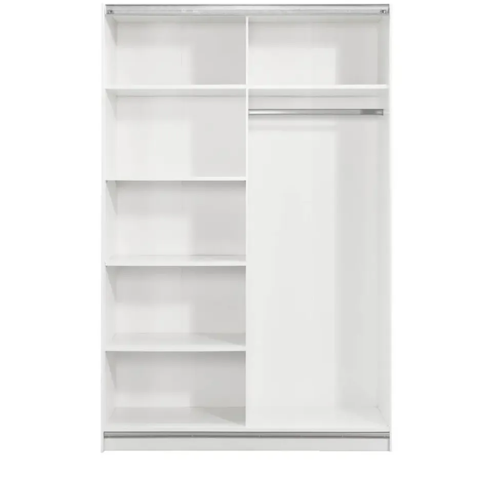 Schuifdeurkast Genua - wit/eikenkleur - 204x122x60 cm